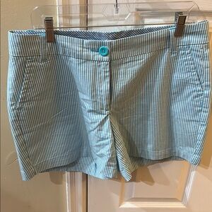 Crown & Ivy aqua blue and White stripe shorts, like new! Size 10
